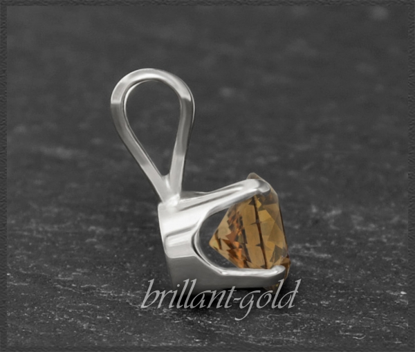 Brillant 585 Gold Anhänger, cognac 0,10-0,50ct